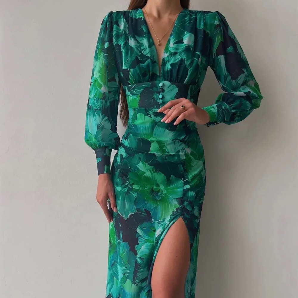 Emerald Green Long Sleeve Dress